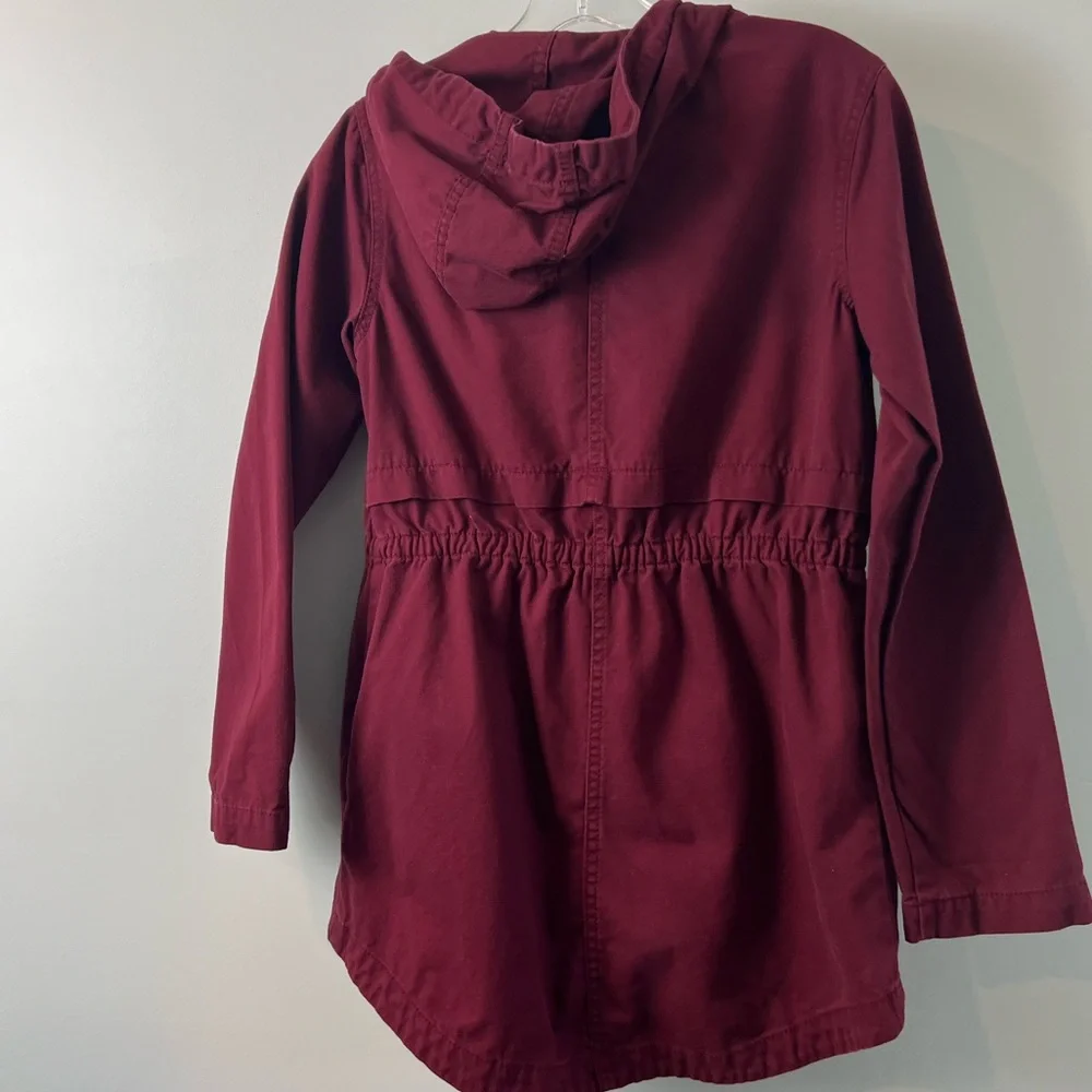 Old Navy Girls Military Field Jacket in Maroon SZ XL (14) Color is Wine stain